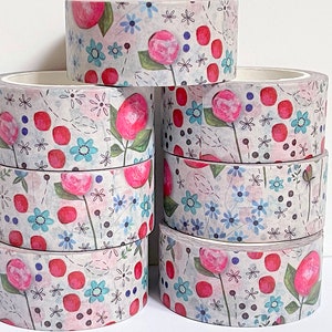 Peony Floral WASHI TAPE 20mm x 10m Craft Tape Washi Scrapbooking Washi Decorative Tape Planner Tape Planning Journaling Tape Gift Tape