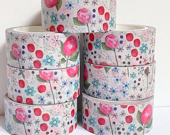 Peony Floral WASHI TAPE 20mm x 10m Craft Tape Washi Scrapbooking Washi Decorative Tape Planner Tape Planning Journaling Tape Gift Tape