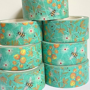 Aqua Bee Berries WASHI TAPE 20mm x 10m Craft Tape Washi Scrapbooking Washi Decorative Tape Planner Tape Planning Journaling Tape Gift Tape