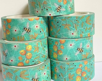 Aqua Bee Berries WASHI TAPE 20mm x 10m Craft Tape Washi Scrapbooking Washi Decorative Tape Planner Tape Planning Journaling Tape Gift Tape