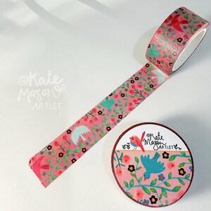 Bird Vine Pink WASHI TAPE 20mm x 10m Craft Tape Washi Scrapbooking Washi Decorative Tape Planner Tape Planning Junk Journaling Gift Tape