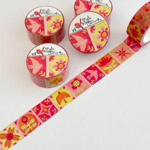 Folk Patchwork Floral WASHI TAPE 20mm x 10m Craft Tape Washi Scrapbooking Washi Decorative Tape Planner Tape Planning Journaling Tape Gift