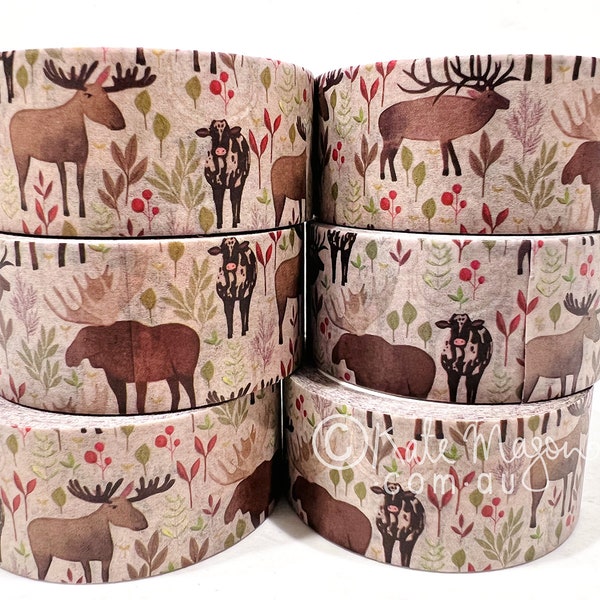 Antlers and Horns WASHI TAPE 20mm x 10m Craft Tape Washi Scrapbooking Washi Decorative Tape Planner Tape Planning Journaling Tape Gift Tape