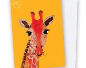 Orange Giraffe GREETING CARD