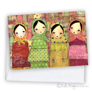 Babuschka Sisterhood Mixed Media GRUßKARTE