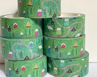 Nordic Houses WASHI TAPE 20mm x 10m Craft Tape Washi Scrapbooking Washi Decorative Tape Planner Tape Planning Journaling Tape Gift Tape