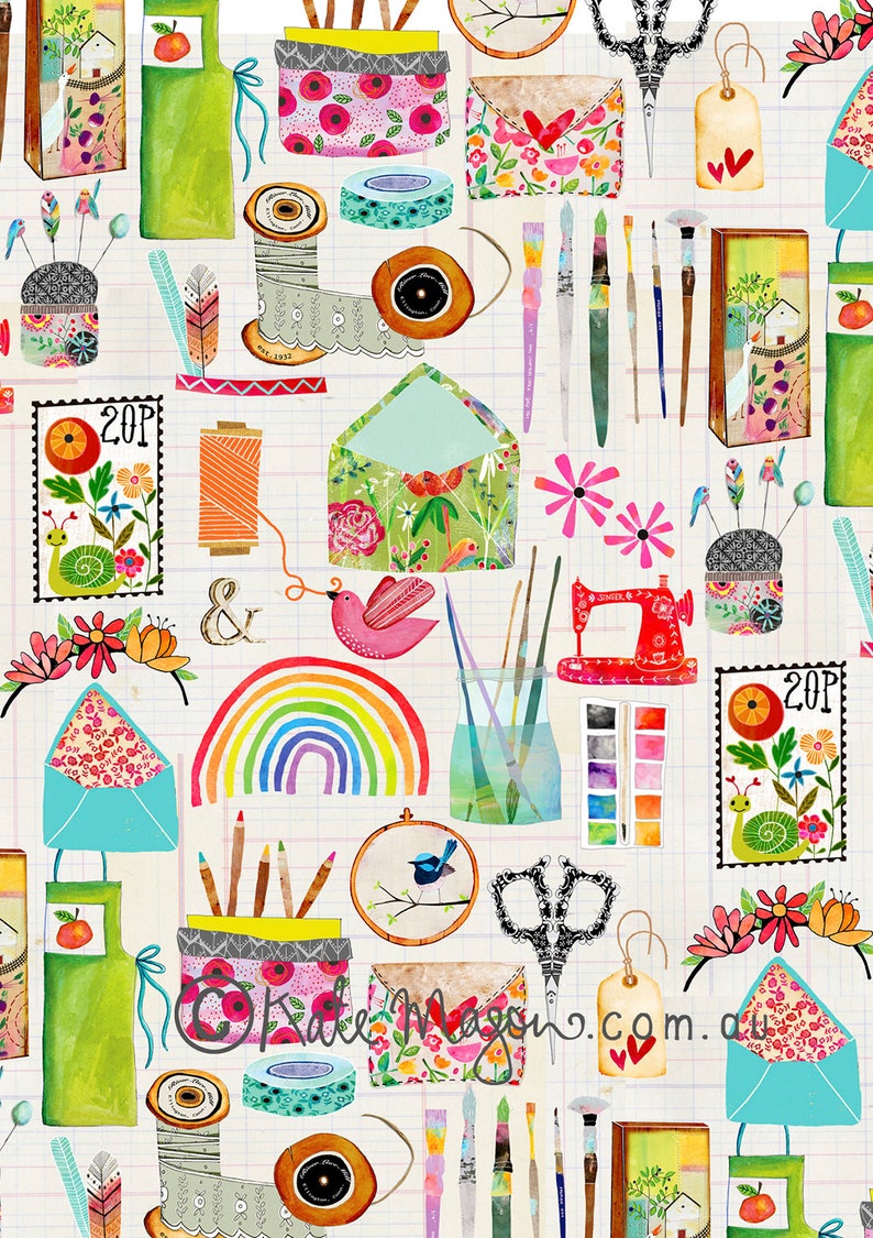 Hobbies POSTCARD Paper Crafts Scrapbooking Sewing Crafting Hobbyist Snail Mail Penpal Stationery Artist Post image 1