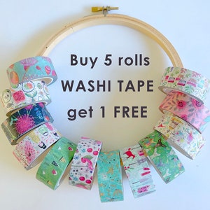 Special Buy 5 rolls WASHI TAPE 20mm x 10m get 6th roll FREE and other Bulk Washi Tape Bundles Crafting Papercraft Scrapbooking Planning image 1