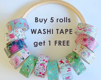 Special - Buy 5 rolls WASHI TAPE 20mm x 10m - get 6th roll FREE and other Bulk Washi Tape Bundles Crafting Papercraft Scrapbooking Planning