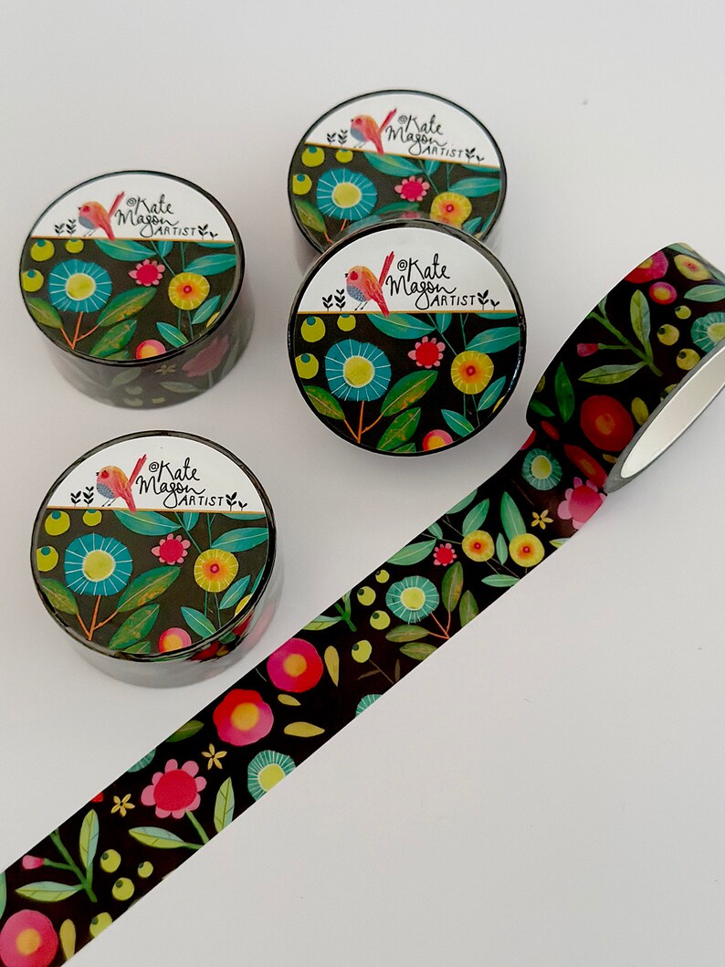 Bright Floral WASHI TAPE 20mm x 10m Craft Tape Washi Scrapbooking Washi Decorative Tape Planner Tape Planning Journaling Tape Gift Tape image 2