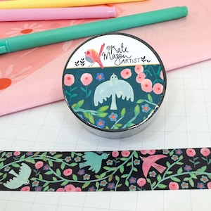 Bird Vine Black WASHI TAPE 20mm x 10m Craft Tape Washi Scrapbooking Washi Decorative Tape Planner Tape Planning Journaling Tape Gift Tape