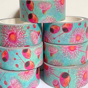 Pink Gumnut Floral WASHI TAPE 20mm x 10m Craft Tape Washi Scrapbooking Washi Decorative Tape Planner Tape Planning Journaling Tape Gift Tape