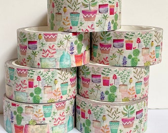 Succulent Pots WASHI TAPE 20mm x 10m Craft Tape Washi Scrapbooking Washi Decorative Tape Planner Tape Planning Journaling Tape Gift Tape