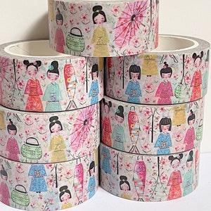 Kokeshi Doll WASHI TAPE 20mm x 10m Bastelband Washi Scrapbooking Washi Dekoratives Tape Planer Tape Planung Journaling Tape Geschenk Tape