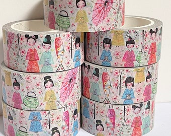 Kokeshi Doll WASHI TAPE 20mm x 10m Craft Tape Washi Scrapbooking Washi Decorative Tape Planner Tape Planning Journaling Tape Gift Tape