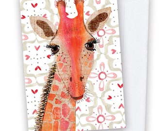 Giraffe Mexican Tile GREETING CARD