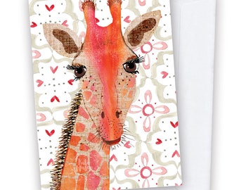 Giraffe Mexikanische Fliese GRUßKARTE