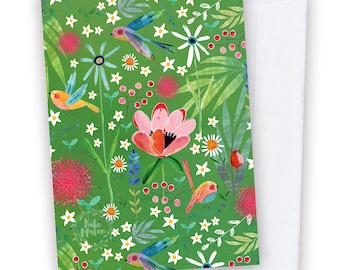 Green Spring Floral GREETING CARD