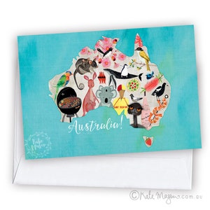 Australian Icons Map GREETING CARD