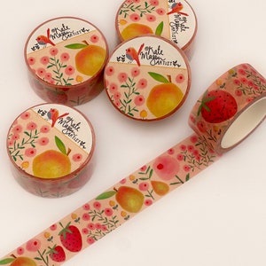 Fruitige bloemen WASHI TAPE 20 mm x 10 m knutseltape Washi scrapbooking Washi decoratieve tape plannertape planning journaling fruittape cadeau