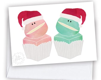 Frog Cake Christmas GREETING CARD