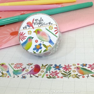 Rainbow Birds WASHI TAPE 20mm x 10m Craft Tape Washi Scrapbooking Washi Decorative Tape Planner Tape Planning Journaling Tape Gift Tape