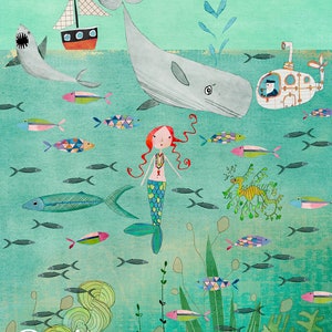 Under the Sea POSTCARD Snail Mail Sea Life Nautical Post Shark Whale Gift Submarine Mermaid Sea Life