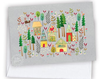 Little House Scene GREETING CARD