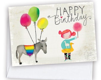Happy Birthday Donkey GREETING CARD