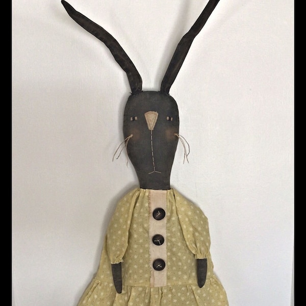 Ruthie Rabbit EPATTERN...primitive spring easter bunny cloth doll DiGiTaL DoWnLoaD sewing craft PATTERN design...PDF...1.99