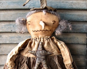 Waverly Witch EPATTERN...primitive halloween cloth doll craft digital download sewing pattern...PDF...1.99