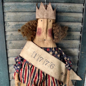 Miss Libby EPATTERN...primitive americana usa country cloth doll craft digital download sewing pattern...PDF...1.99