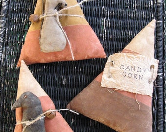 Candy Corn Party EPATTERN...primitive country halloween cloth doll craft ornament digital download sewing pattern...PDF...1.99