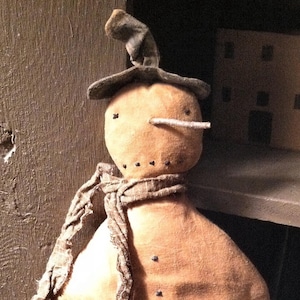 Ye Snowman EPATTERN...primitive winter christmas holiday cloth doll craft digital download sewing pattern-PDF-1.99