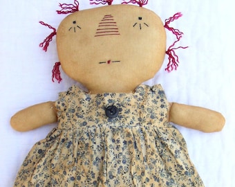My Lil Raggy EPATTERN...primitive country raggedy craft cloth doll digital download sewing pattern...PDF...1.99