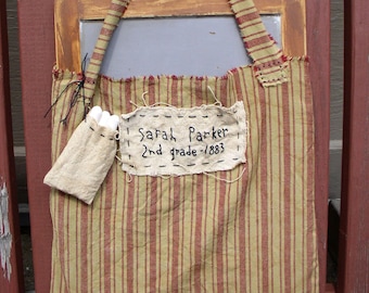 School Girl Slate EPATTERN...primitive colonial prairie cloth craft stitchery digital download sewing pattern...PDF...1.99