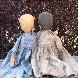 Simple Gals EPATTERN - primitive country cloth doll craft digital download sewing pattern PDF - 1.99