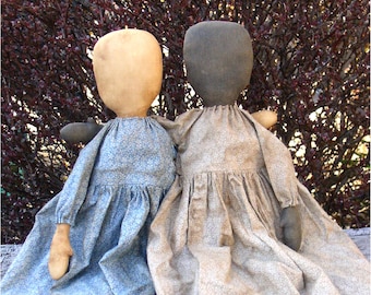 Simple Gals EPATTERN - primitive country cloth doll craft digital download sewing pattern PDF - 1.99