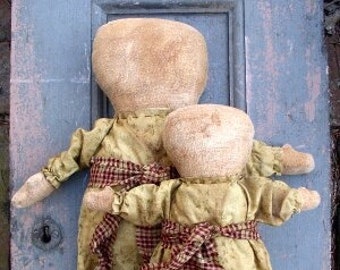 Mary & Jane EPATTERN...primitive country cloth doll craft digital download sewing pattern...PDF...1.99