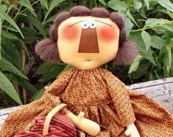 Frannie Lou EPATTERN...primitive country cloth doll with basket Digital Download Sewing PATTERM...PDF...1.99
