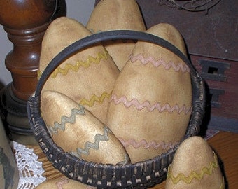 Prim Easter Eggs EPATTERN...primitive country craft spring digital download sewing pattern...PDF...1.99