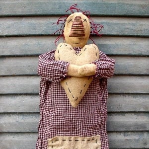 Lovie Ann EPATTERN - primitive country raggedy cloth doll crafts digital download sewing pattern  - PDF - 1.99