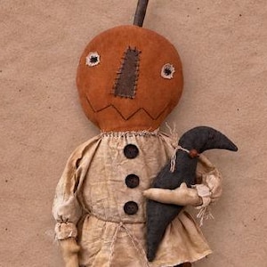 Jackson Crowe EPATTERN...primitive Halloween-Kürbiskopf-Vogelscheuchenpuppe, Bastelvorlage, digitaler Download...PDF...1,99