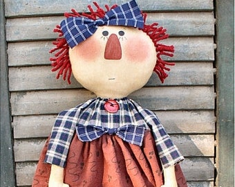 Annie EPATTERN...primitive country craft cloth doll digital download sewing pattern...PDF...1.99