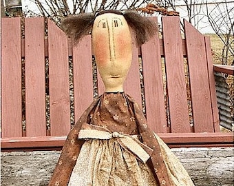 Kate EPATTERN - primitive country cloth doll craft digital download sewing pattern - PDF - 1.99