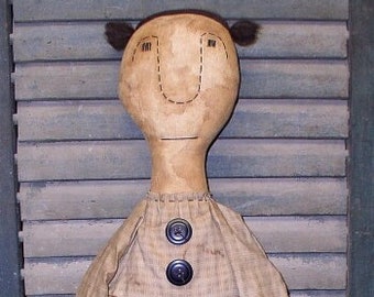 Elizabeth EPATTERN - primitive country cloth doll craft digital download sewing PATTERN PDF - 1.99