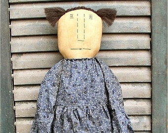 Nora EPATTERN - primitive country cloth doll craft digital download sewing pattern - PDF - 1.99