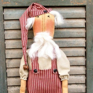 Santee Klaus EPATTERN - primitive country christmas santa claus cloth doll craft digital download sewing pattern - PDF - 1.99