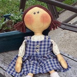 Jennie EPATTERN - primitive country cloth doll craft digital download sewing pattern - 1.99 - PDF