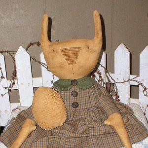 Ronda Rabbit EPATTERN...primitive country easter spring cloth doll bunny craft sewing pattern...PDF...1.99